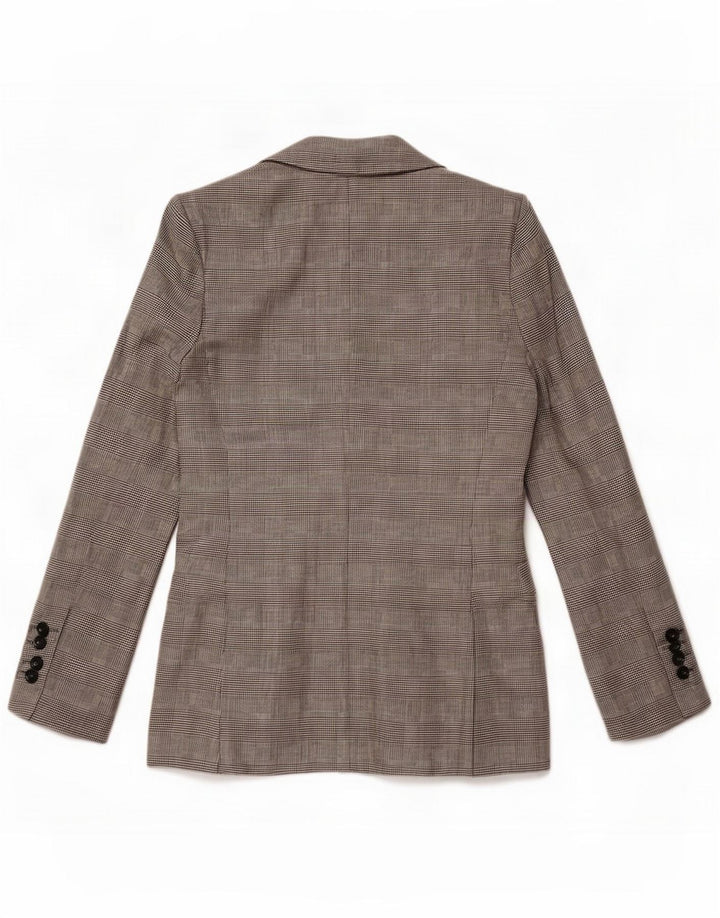 Chaqueta tipo blazer de 1 botón para mujer de Gianfranco Ferre UK 46 Lana a cuadros gris grande