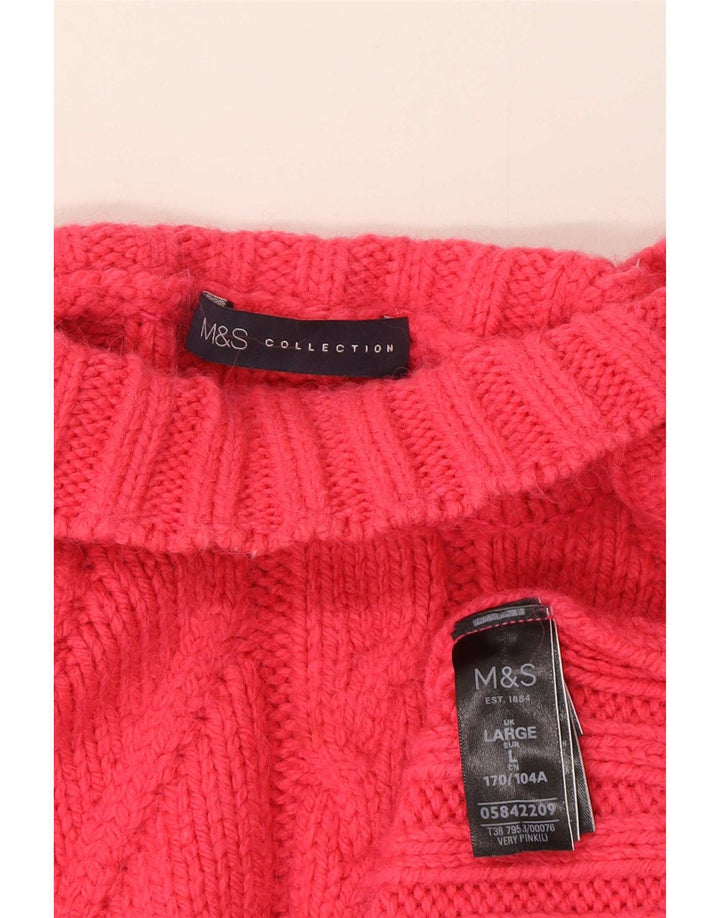 Marks & Spencer Suéter con Cuello Alto para Mujer UK 46 Grande Rosa