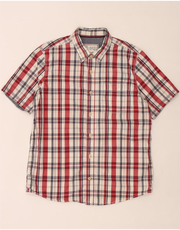 Camisa de manga corta para hombre Fat Face de algodón con cuadros multicolores grandes
