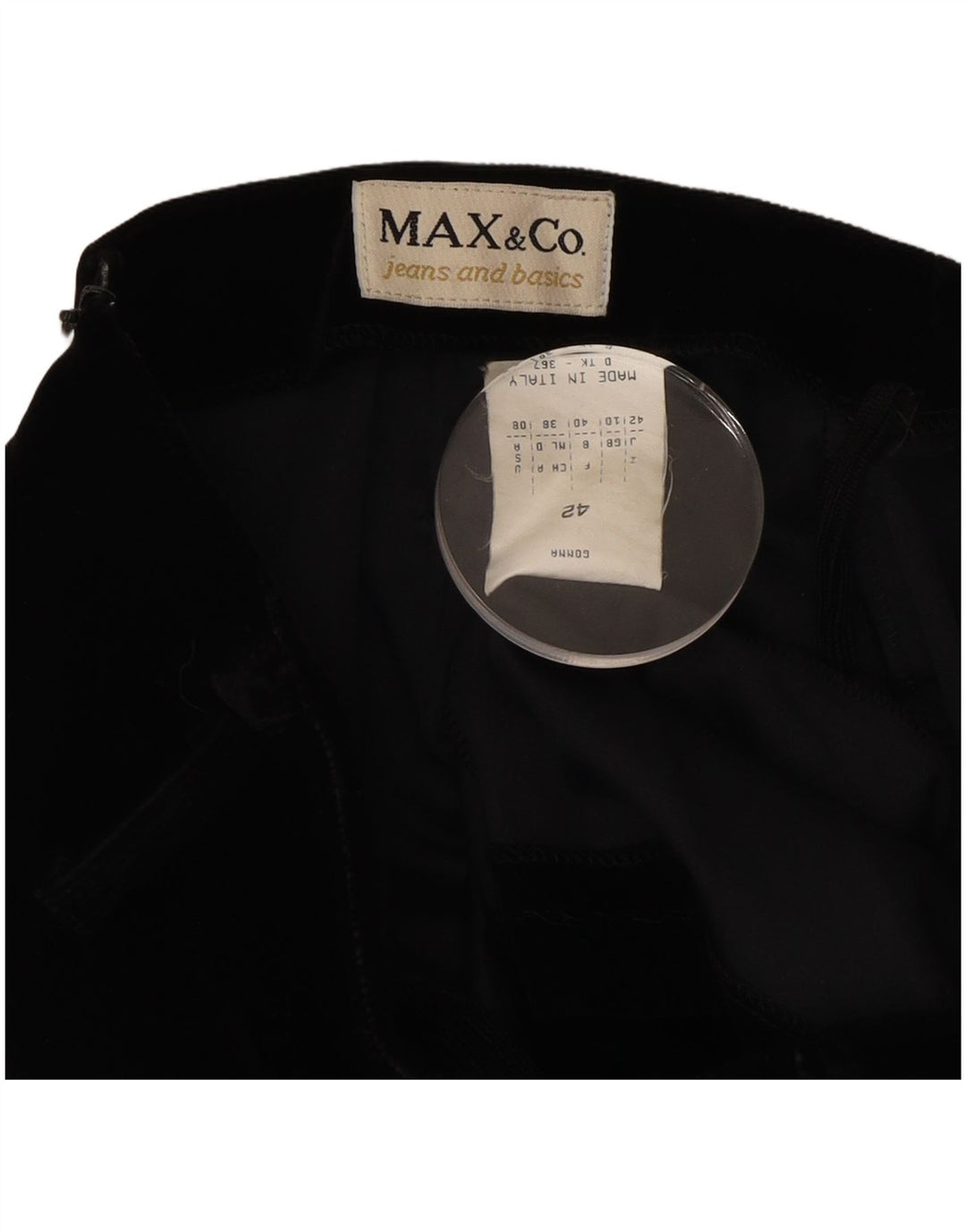 MAX & CO. Falda de pana para mujer UK 10 Small W27 Acrílico negro