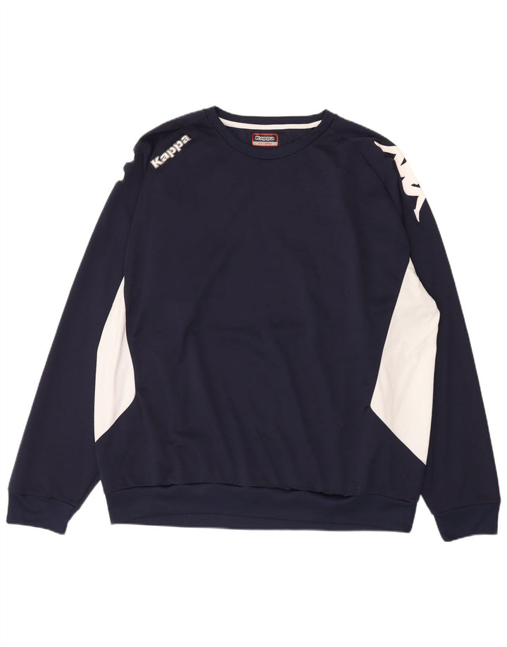 Kappa Hombre Sudadera Jumper 3XL Azul Marino Colorblock