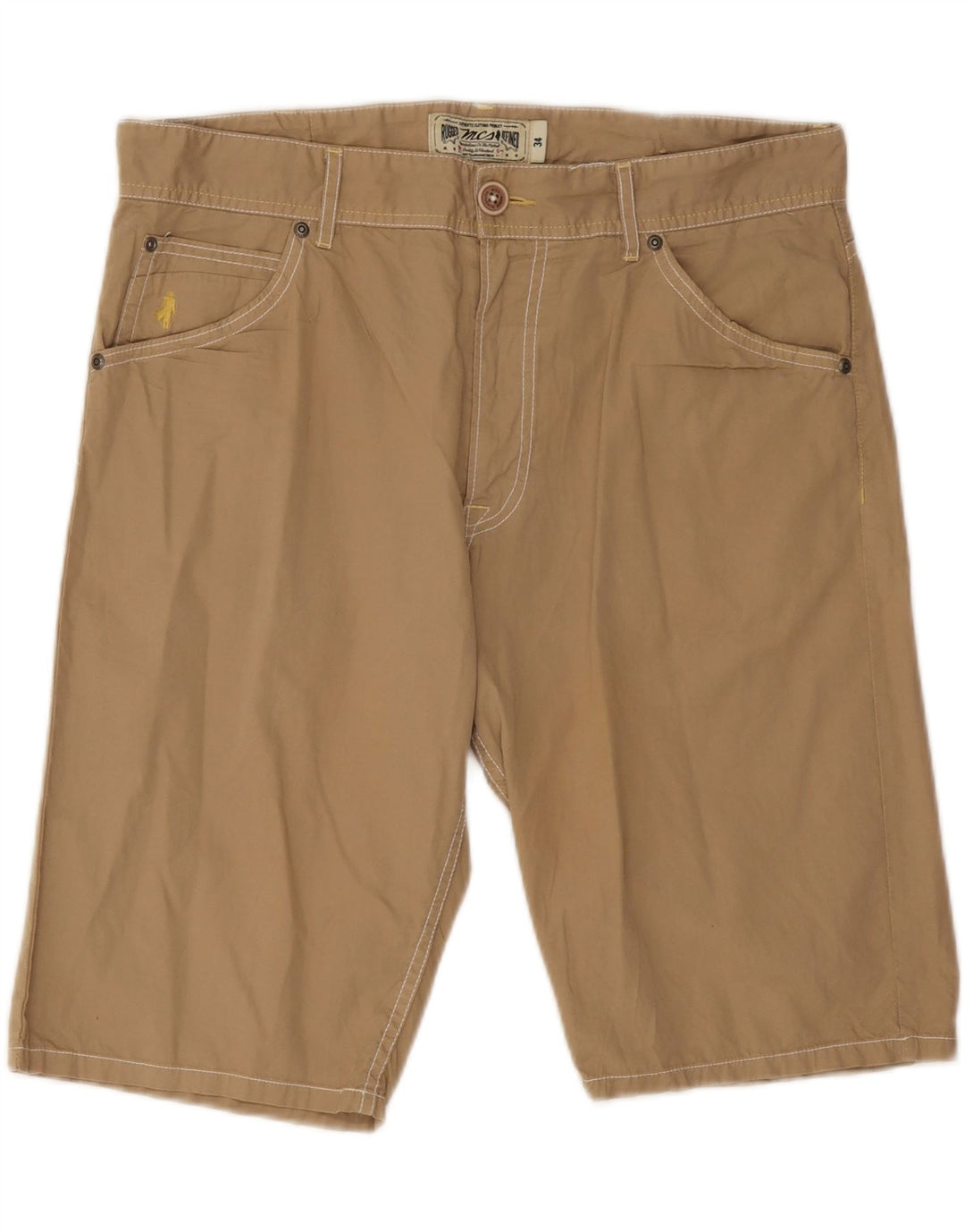 Marlboro Classics Pantalones cortos casuales para hombre W34 Algodón beige grande