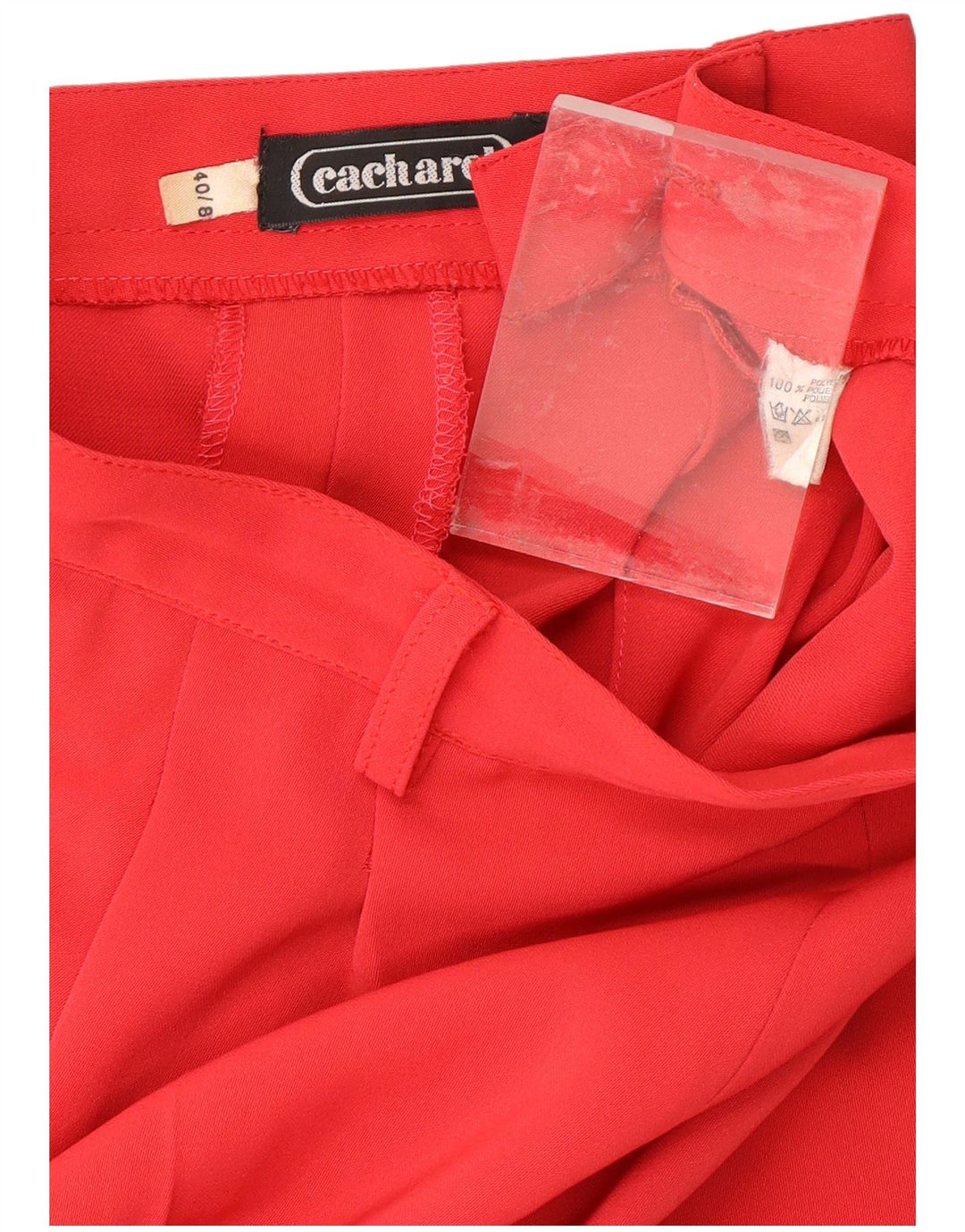 CACHAREL Pantalones cortos con cintura alta para mujer UK 8 Small W24 L25 Rojo