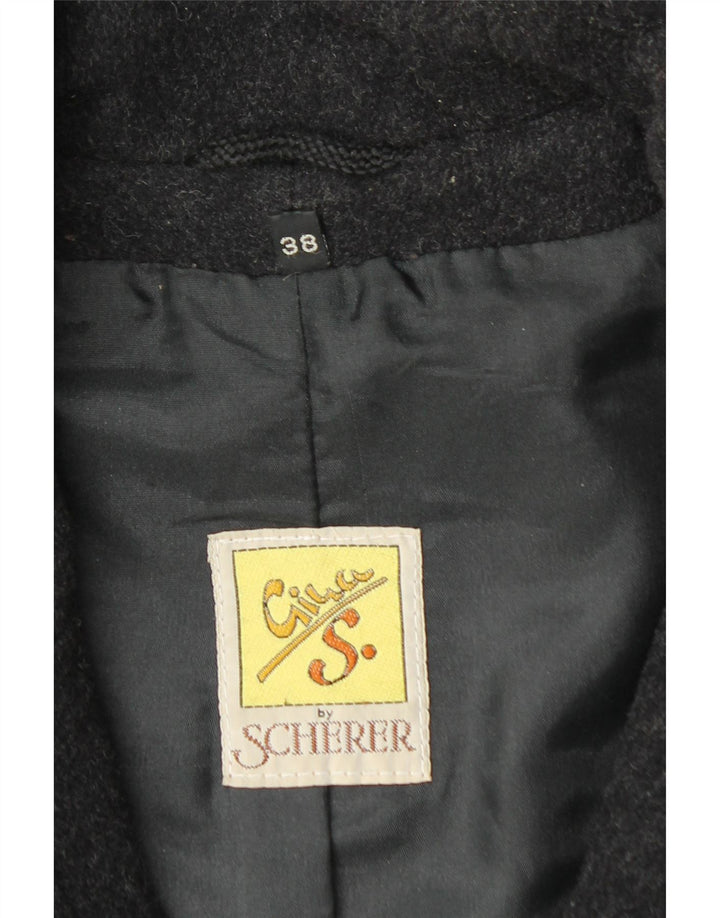 SCHERER Chaqueta parka extragrande con capucha para mujer EU 38 Lana gris medio