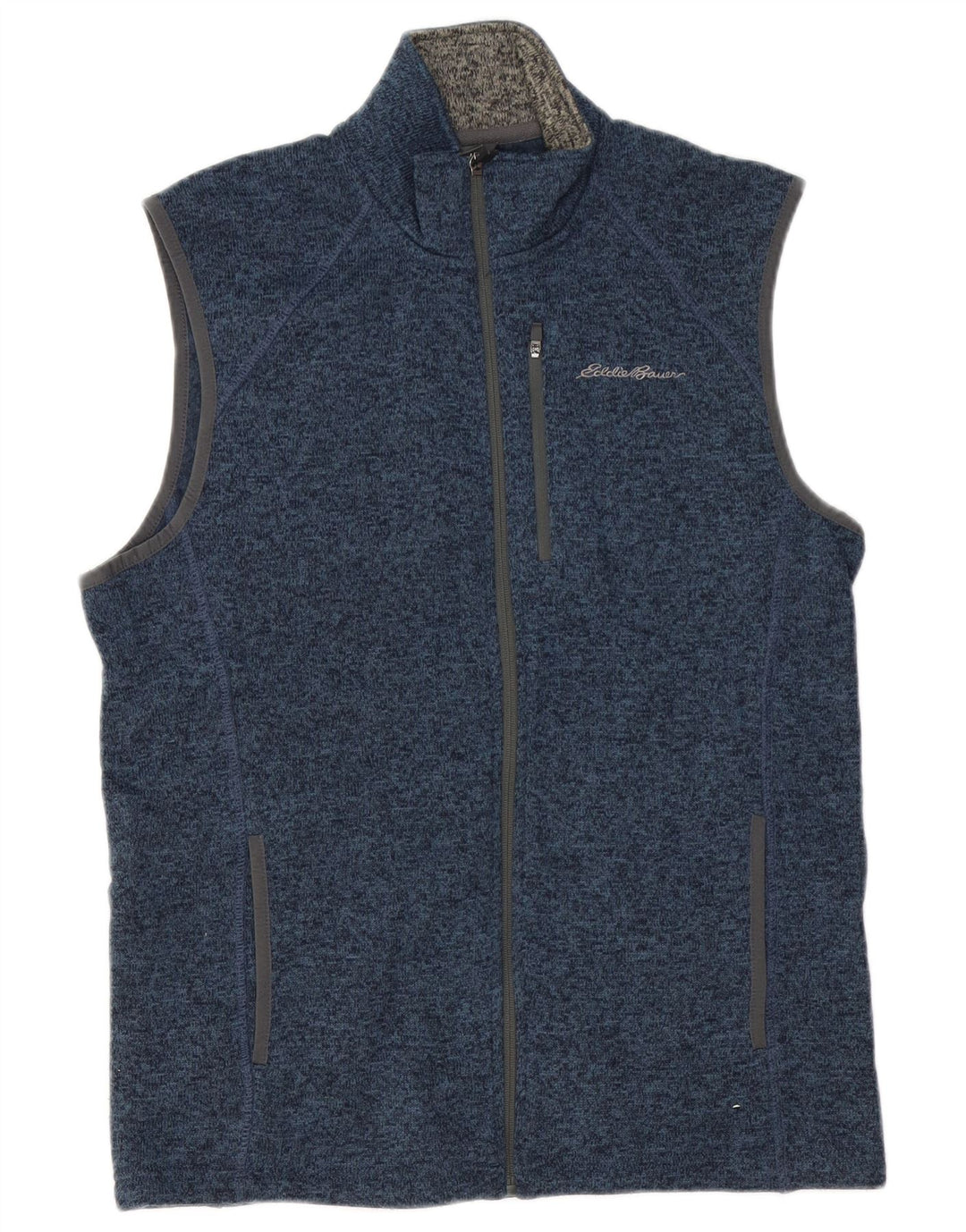 EDDIE BAUER Chaqueta de chándal sin mangas para hombre con moteado azul medio