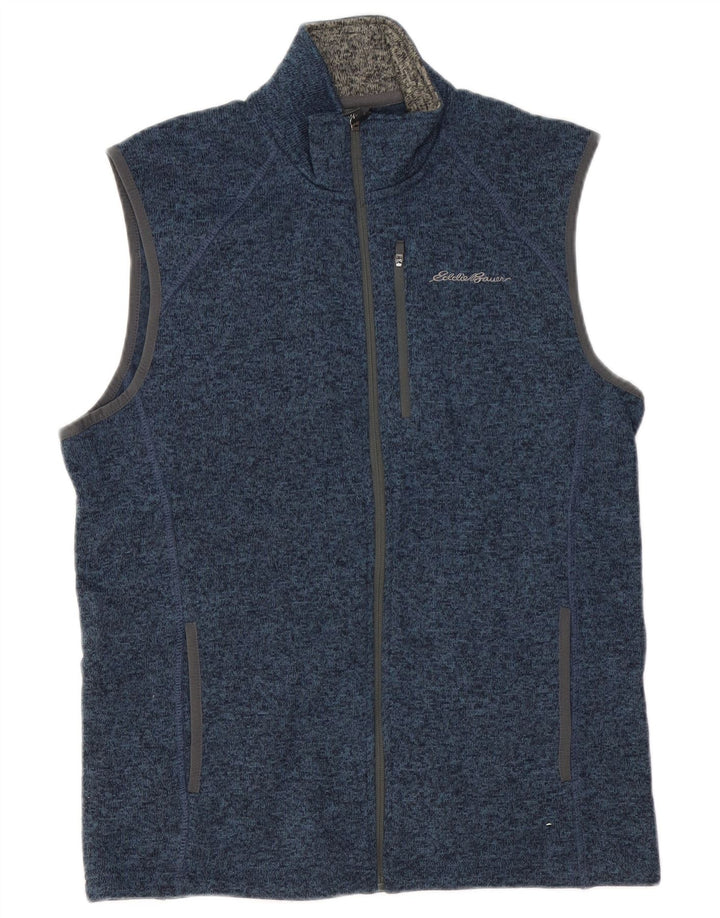 EDDIE BAUER Chaqueta de chándal sin mangas para hombre con moteado azul medio