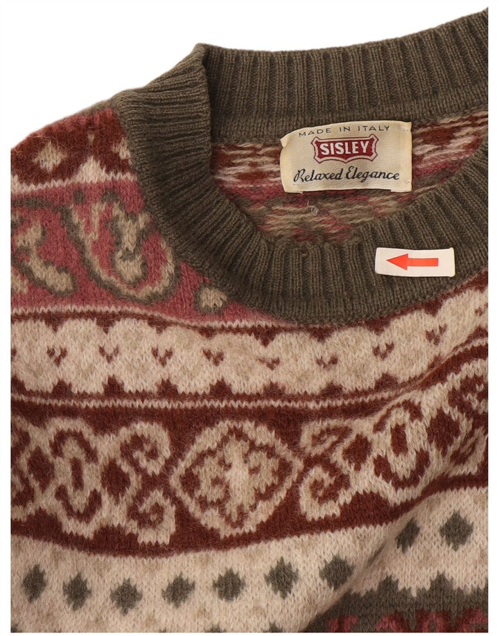 Sisley Jersey De Cuello Redondo Para Hombre XL Multicolor Fair Isle