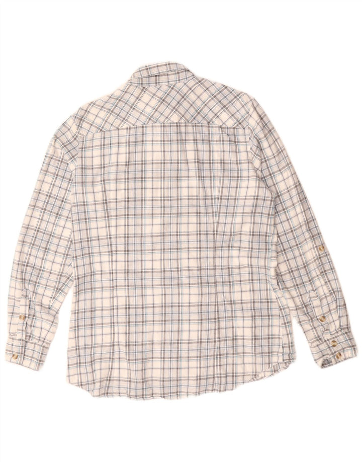 EDDIE BAUER Camisa para mujer Reino Unido 16 Algodón a cuadros gris grande