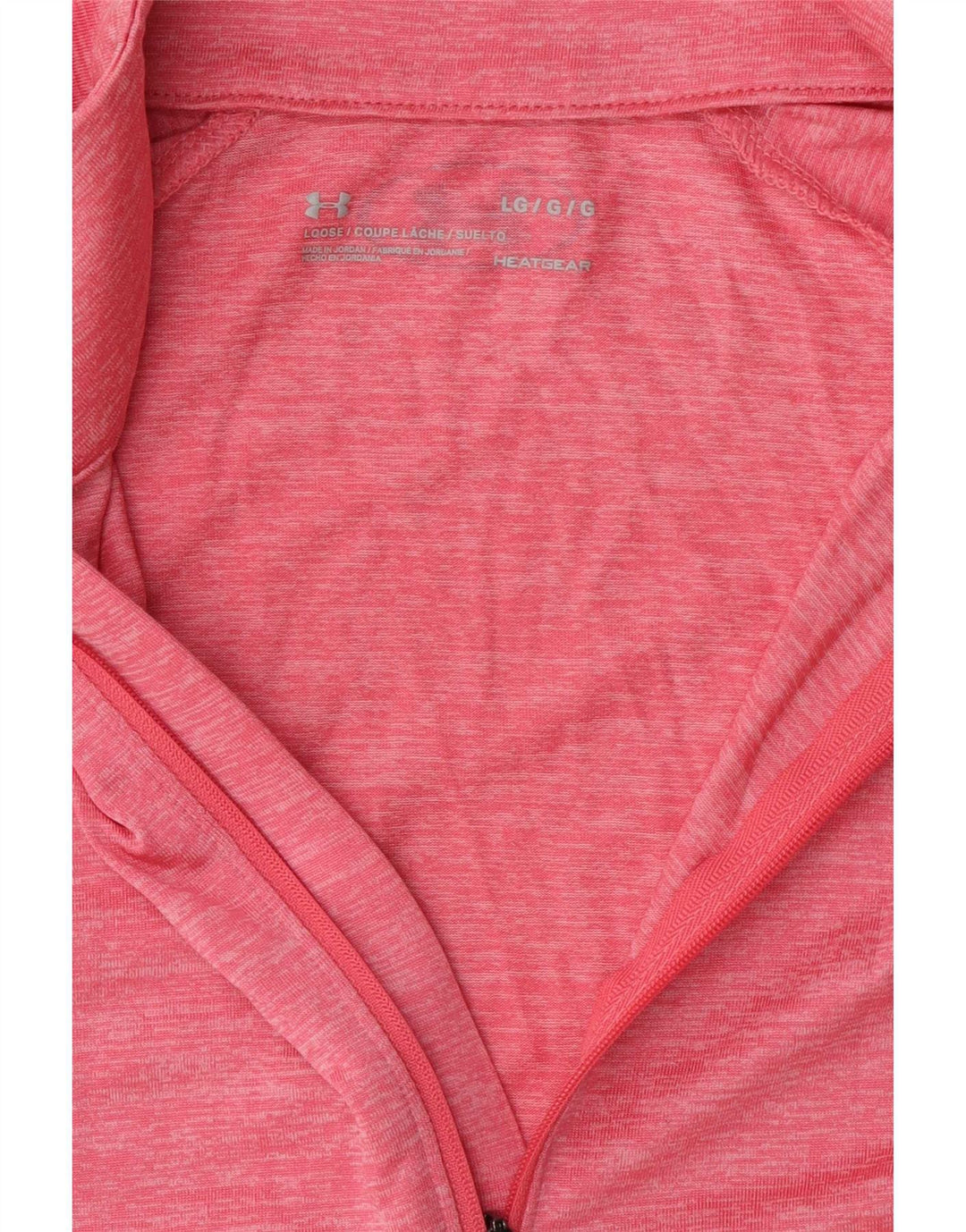 Under Armour Camiseta con cuello y cremallera para mujer, manga larga, talla 40, talla grande, color rosa