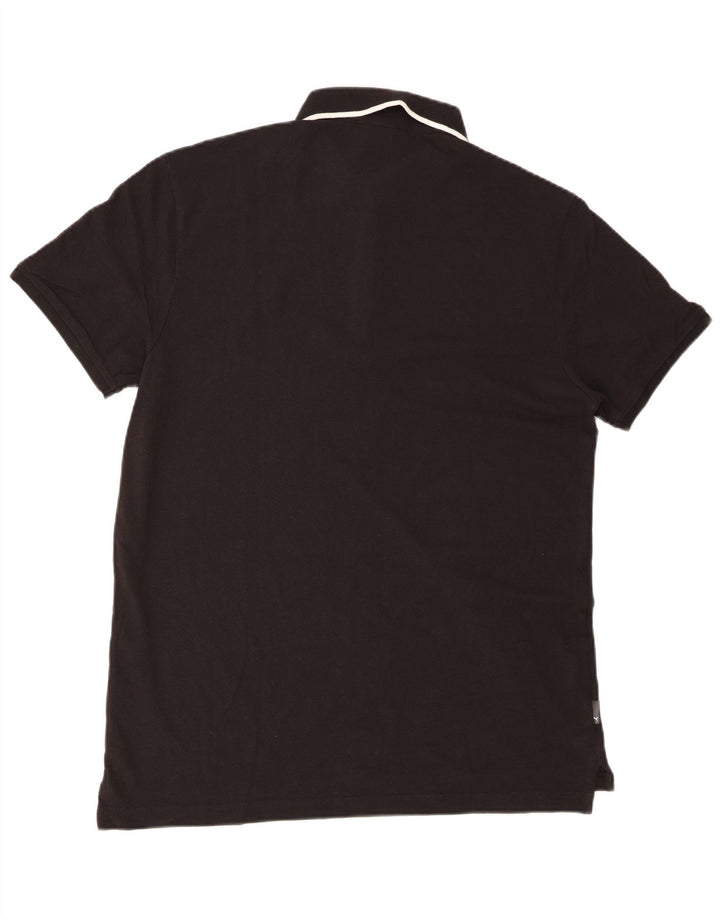 Puma Polo para hombre grande de algodón negro