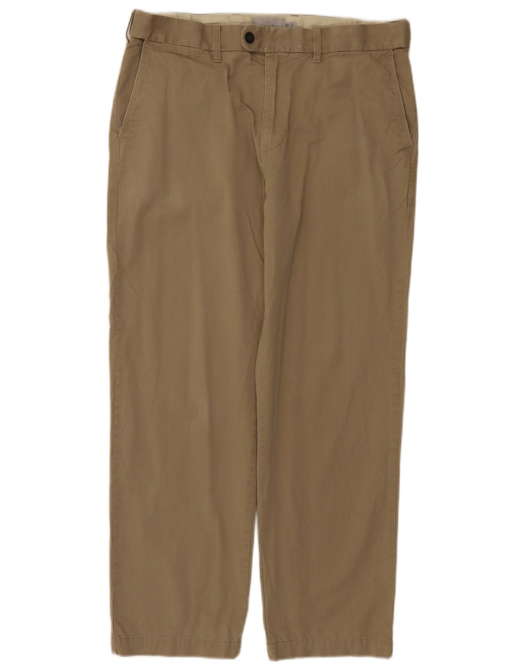 Marks & Spencer Pantalones chinos regulares para hombre W34 L29 Algodón caqui