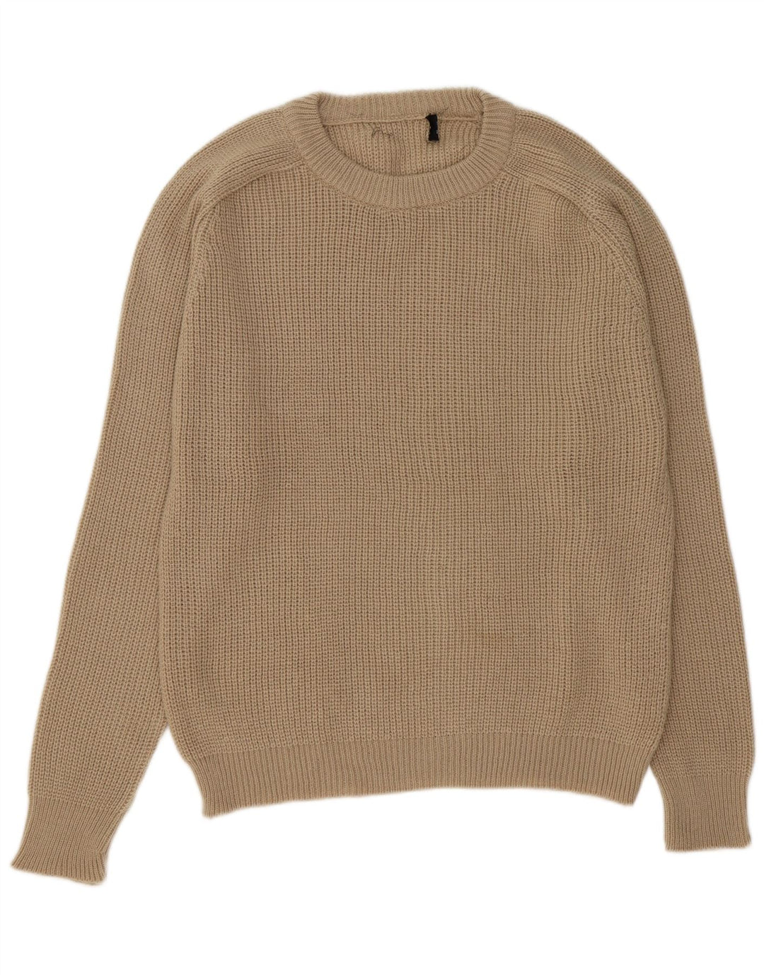 VINTAGE Mens Crew Neck Jumper Sweater Large Beige