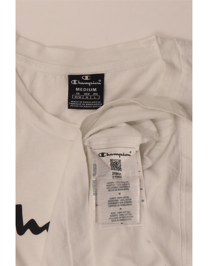 Champion Camiseta gráfica para hombre Top Medium White Cotton