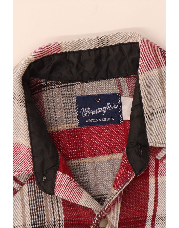 Camisa de franela Wrangler para hombre con cuadros rojos medianos