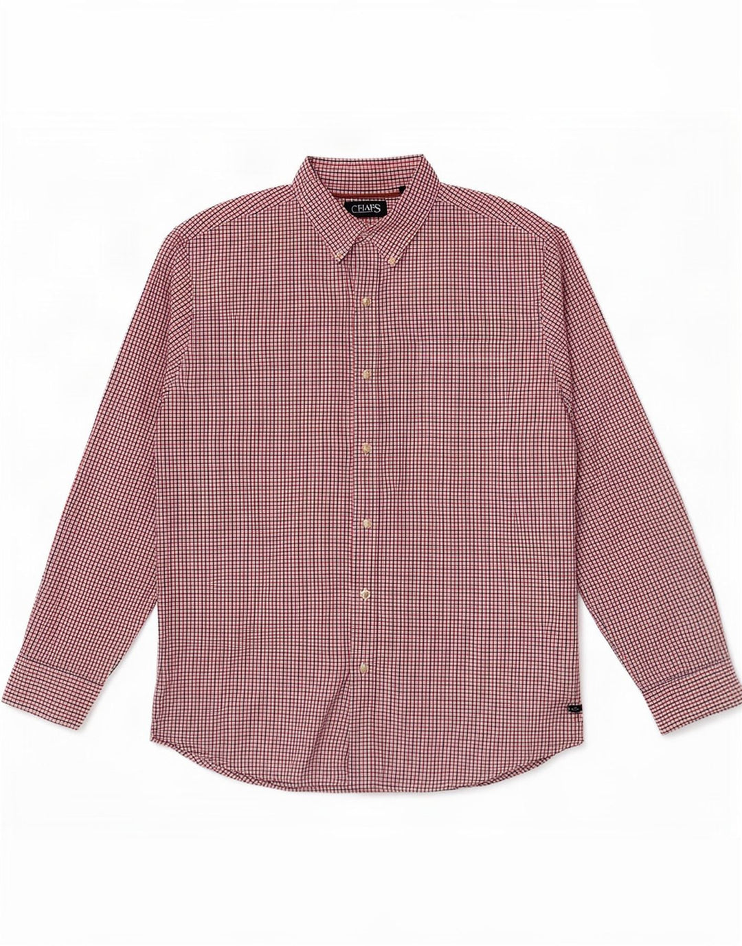 Chaps Camisa para hombre de algodón a cuadros rojos grandes