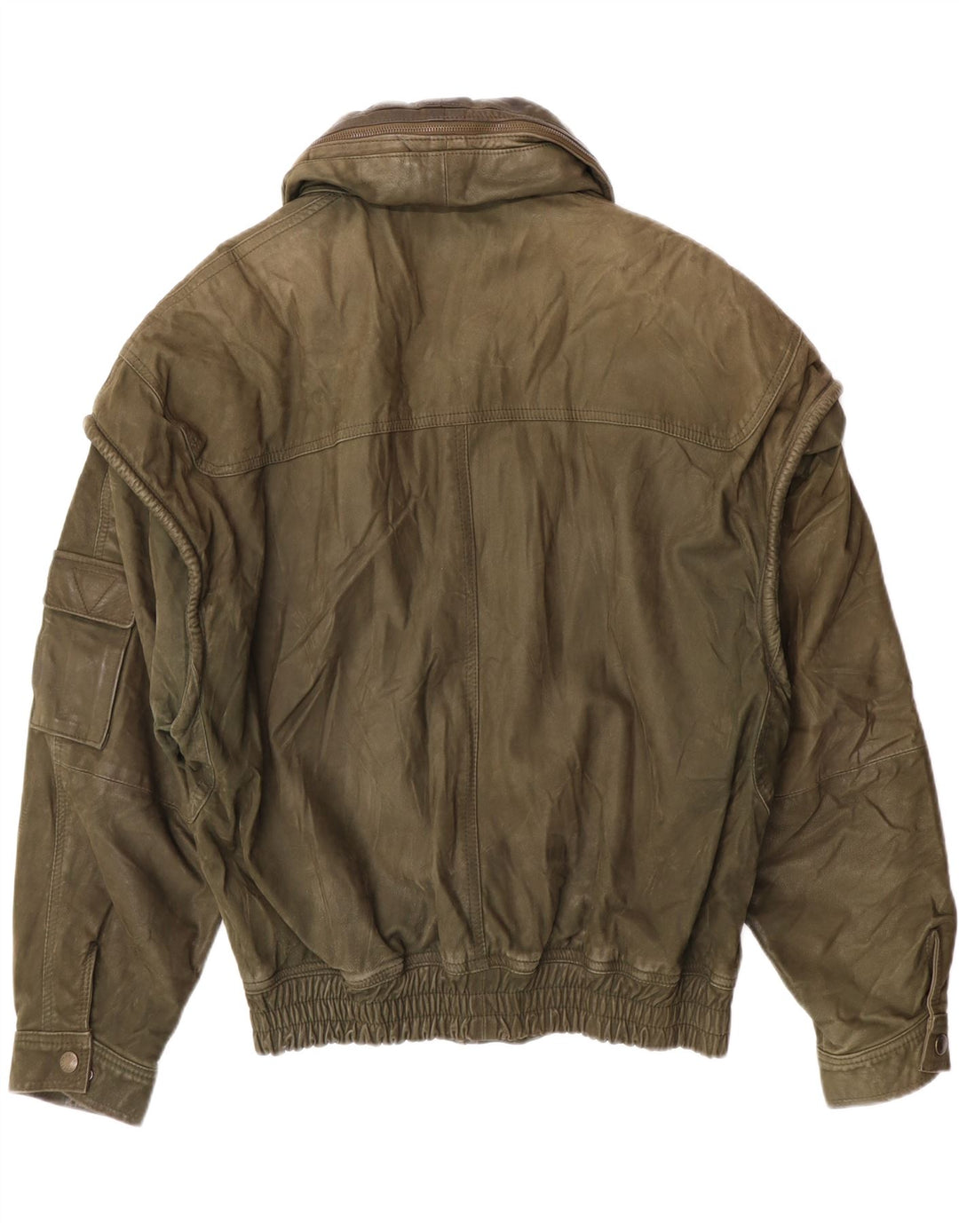 Chaqueta de cuero vintage para hombre IT 52 XL cuero caqui