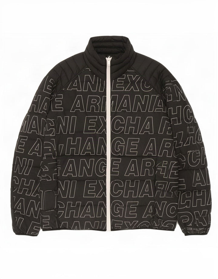 Armani Exchange Chaqueta acolchada gráfica para hombre Reino Unido 40 Grande Negro