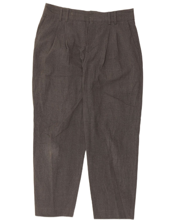 Zara Mujer Pantalones Cortos Cónicos De Cintura Alta EU 40 Medium W30 L25 Gris
