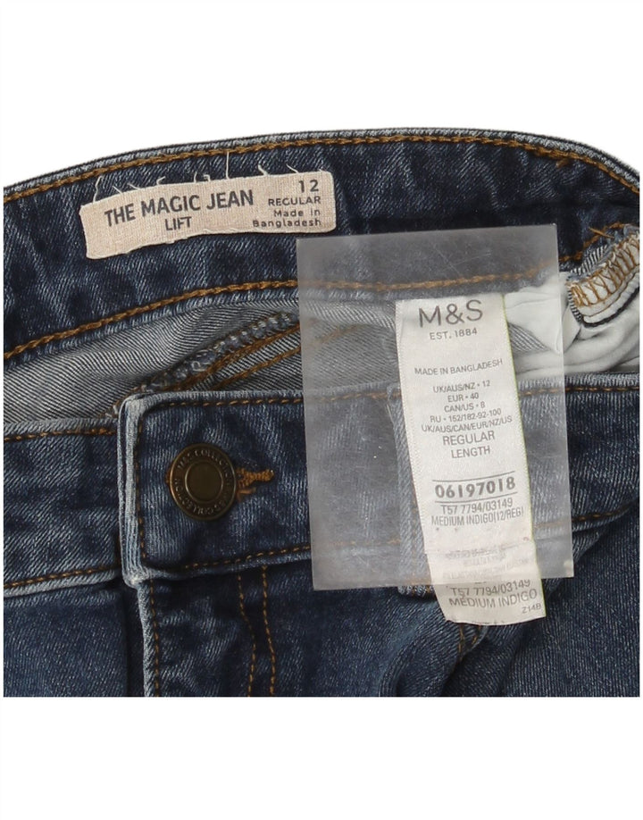 Marks & Spencer Vaqueros ajustados regulares para mujer UK 12 Medium W30 L28 Algodón azul