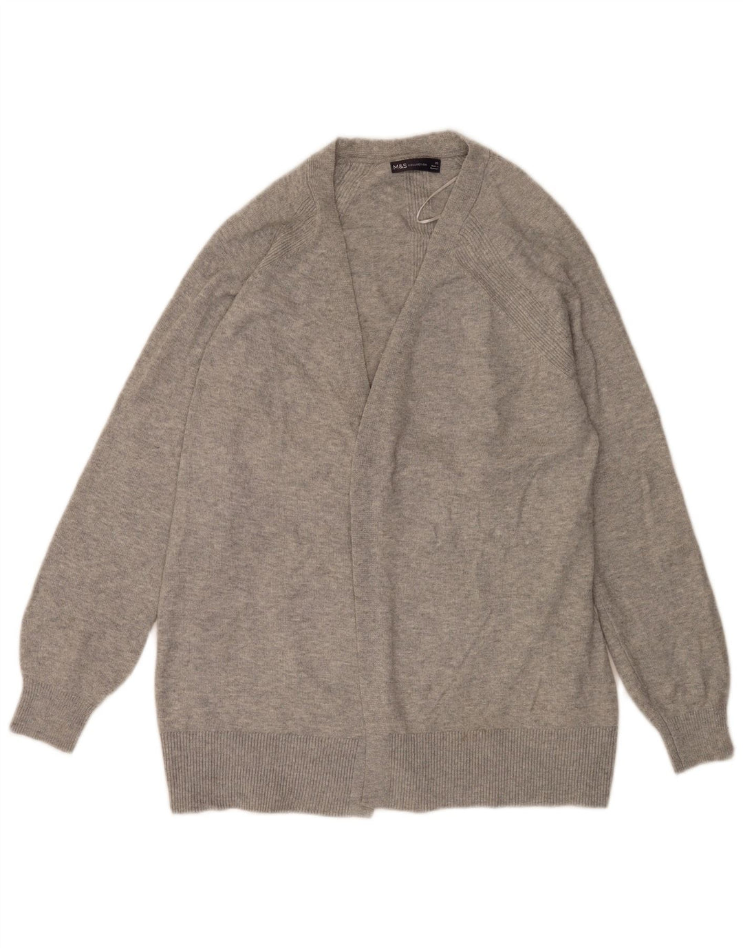 Marks & Spencer Suéter tipo cárdigan extragrande largo para mujer UK 6 XS Gris