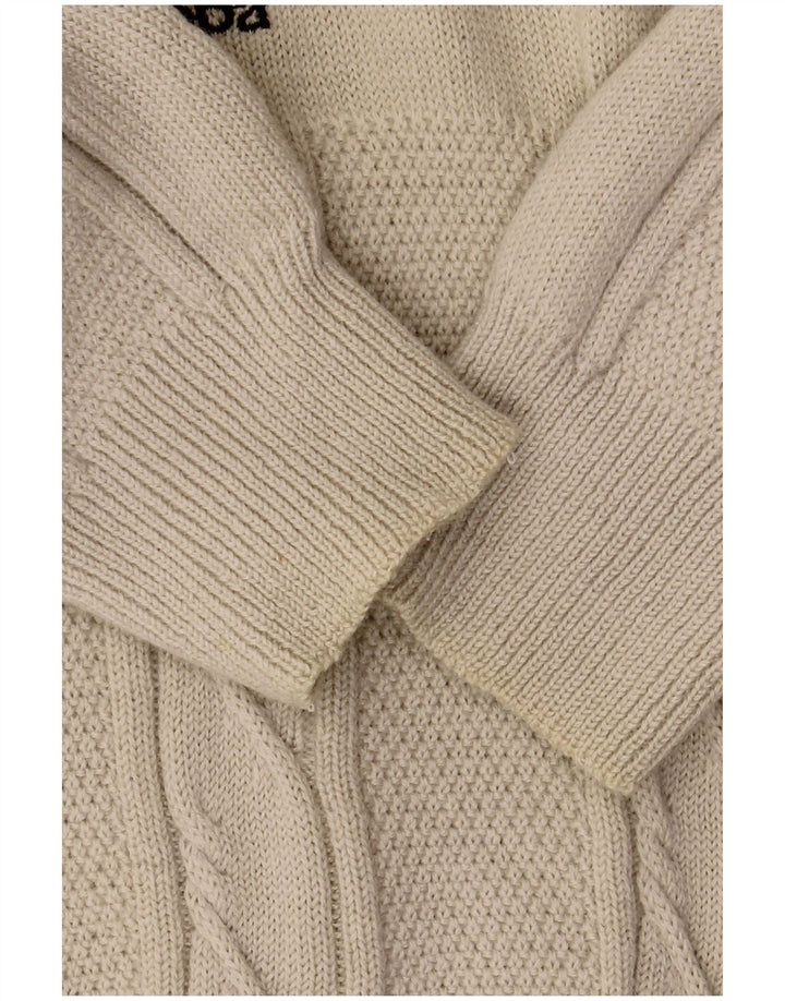 KAPPA Jersey con cuello redondo y gráfico para hombre, talla grande, color beige