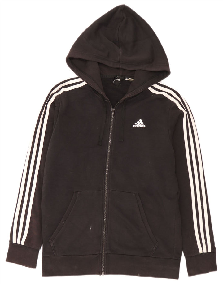Adidas - Sudadera con capucha y cremallera para hombre, color negro mediano