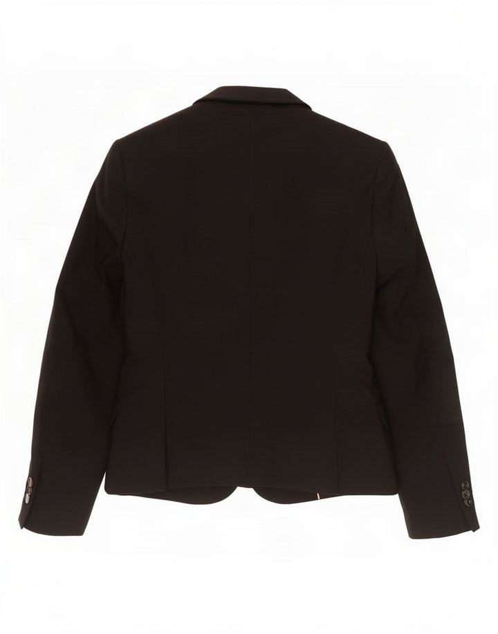 Zara Mujer Chaqueta Blazer De 1 Botón UK 42 Mediano Poliéster Negro
