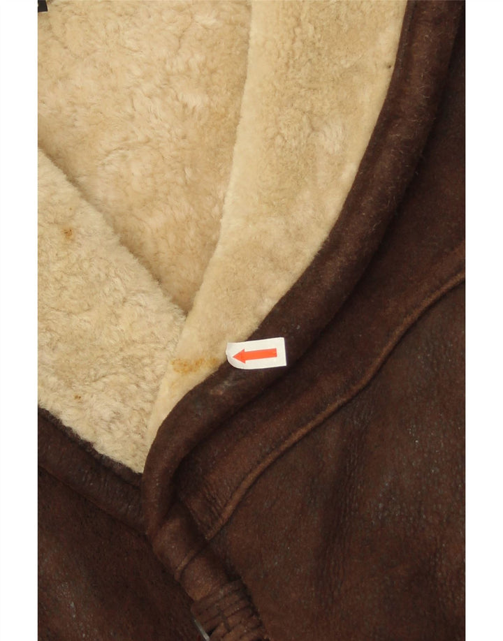 WESTBURY Chaqueta de piel de oveja para hombre IT 56 3XL Cuero marrón
