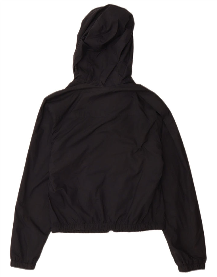 Chaqueta impermeable con capucha Hollister para mujer UK 6 XS Poliéster negro