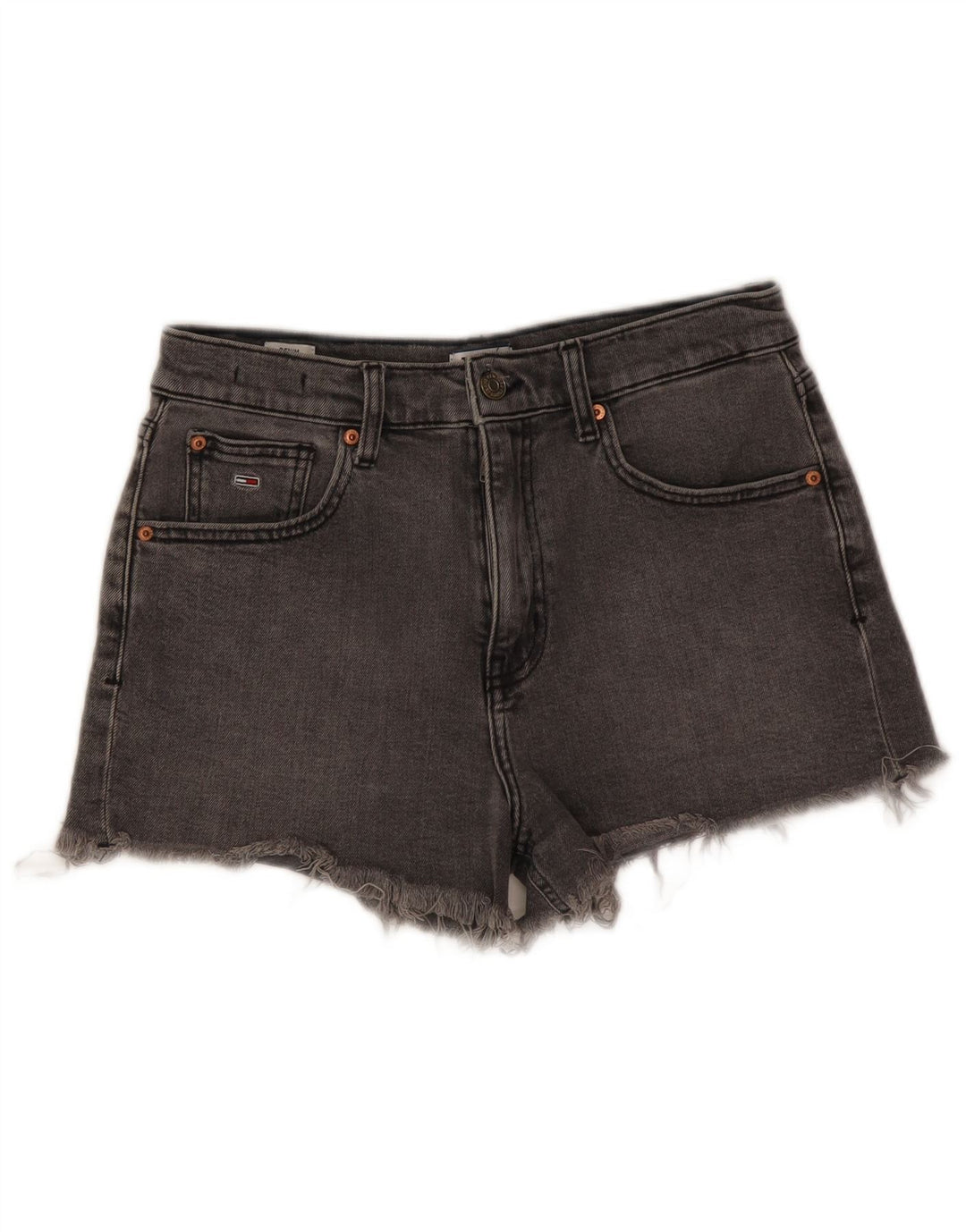 Tommy Hilfiger Shorts De Mezclilla Mujer W27 Pequeño Algodón Gris