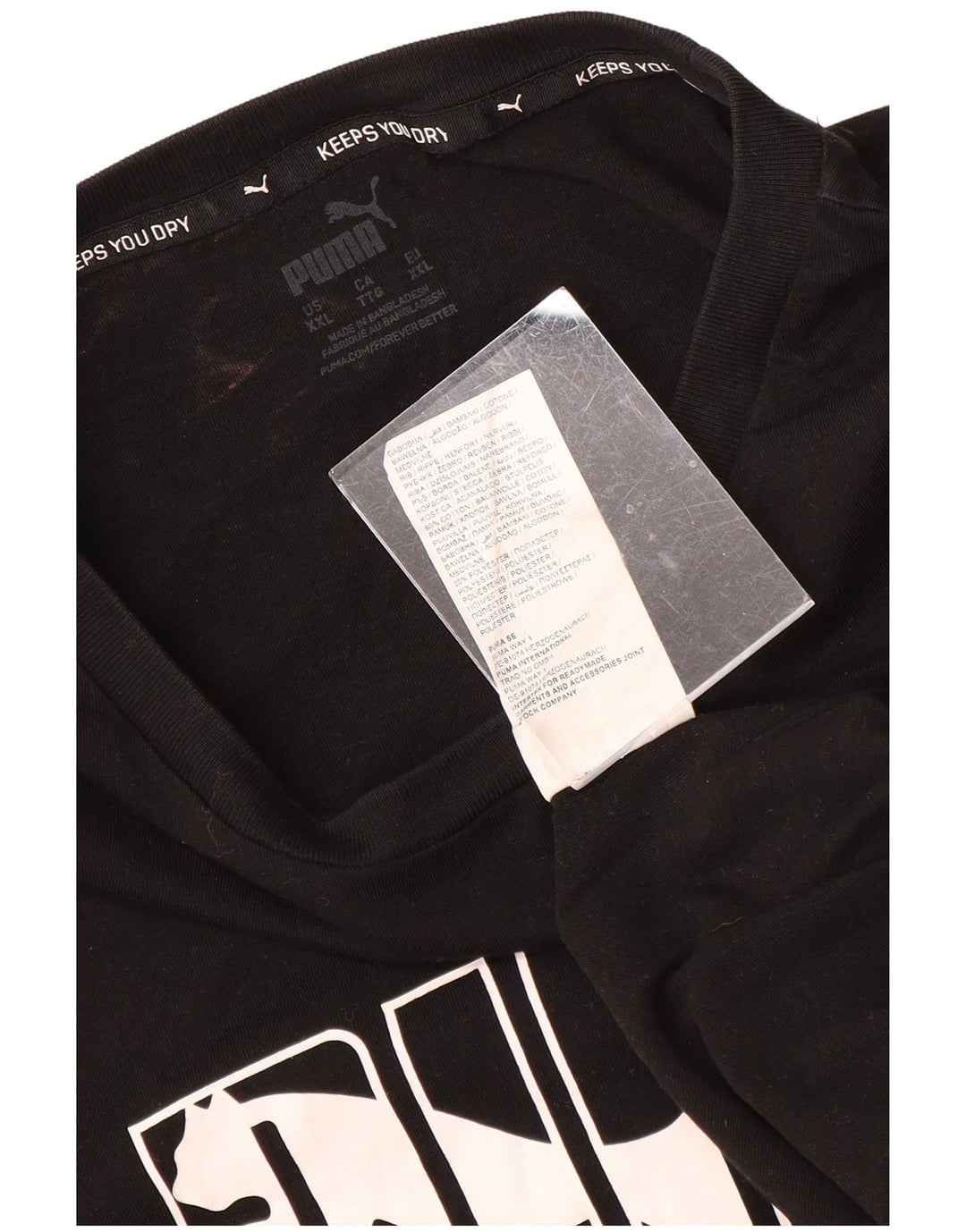 PUMA Camiseta gráfica para hombre Top 2XL Algodón negro