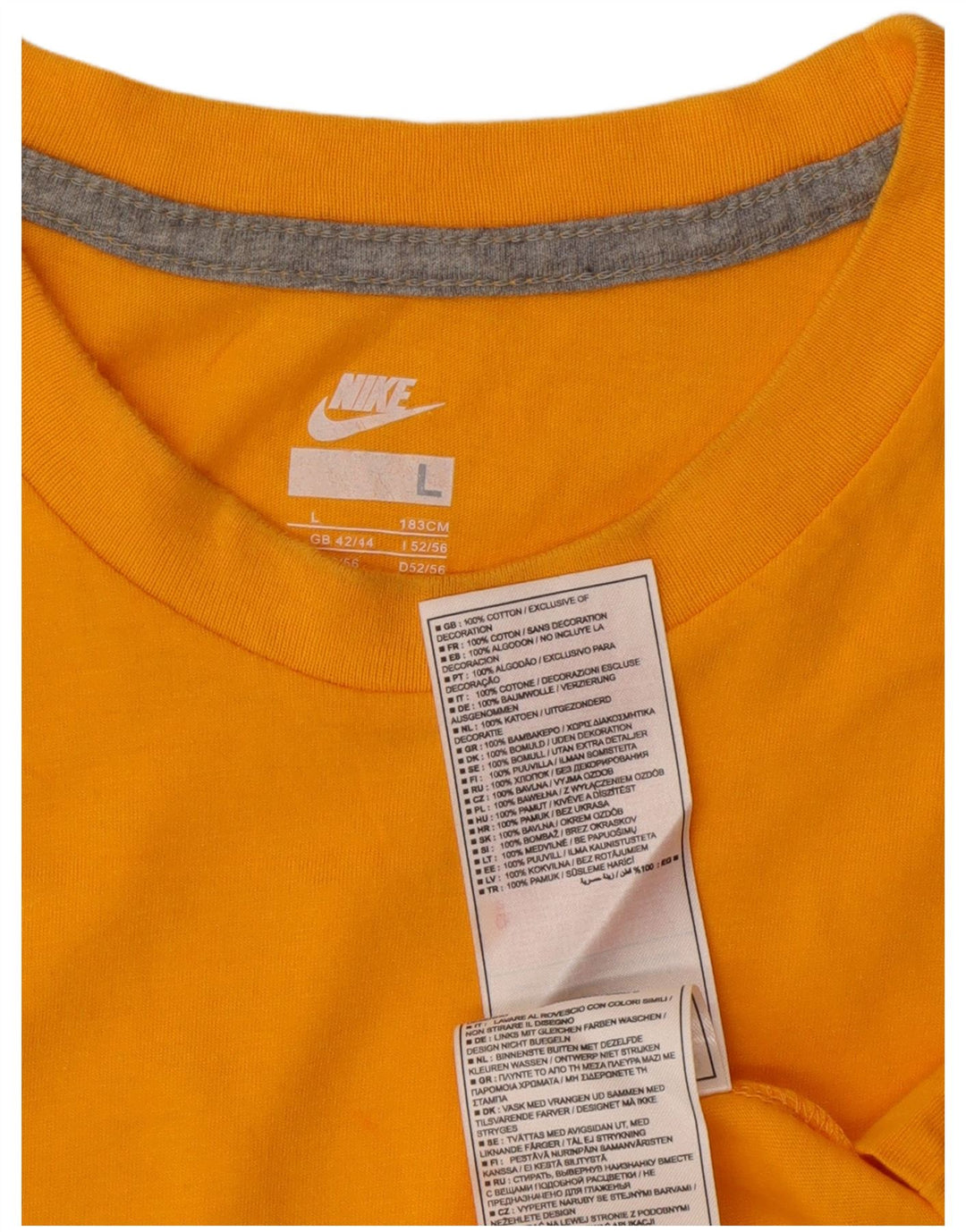 Nike Camiseta para hombre Top UK 42/44 Large Naranja Algodón