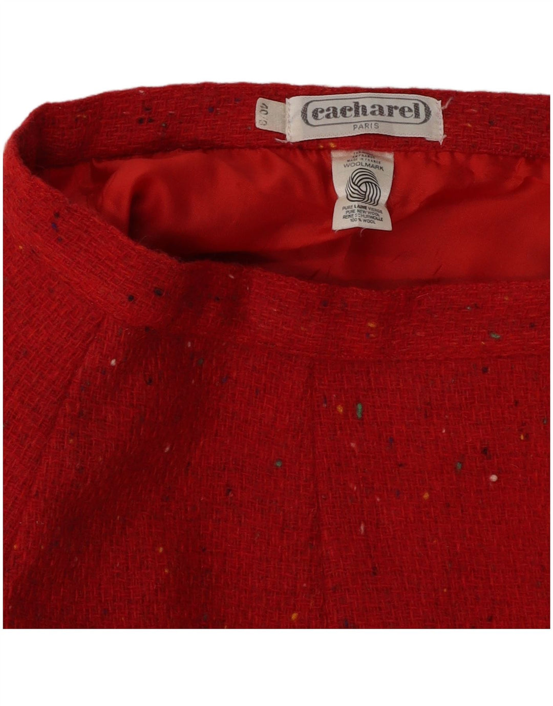 Falda lápiz para mujer Cacharel EU 40 Medium W26 Lana moteada roja