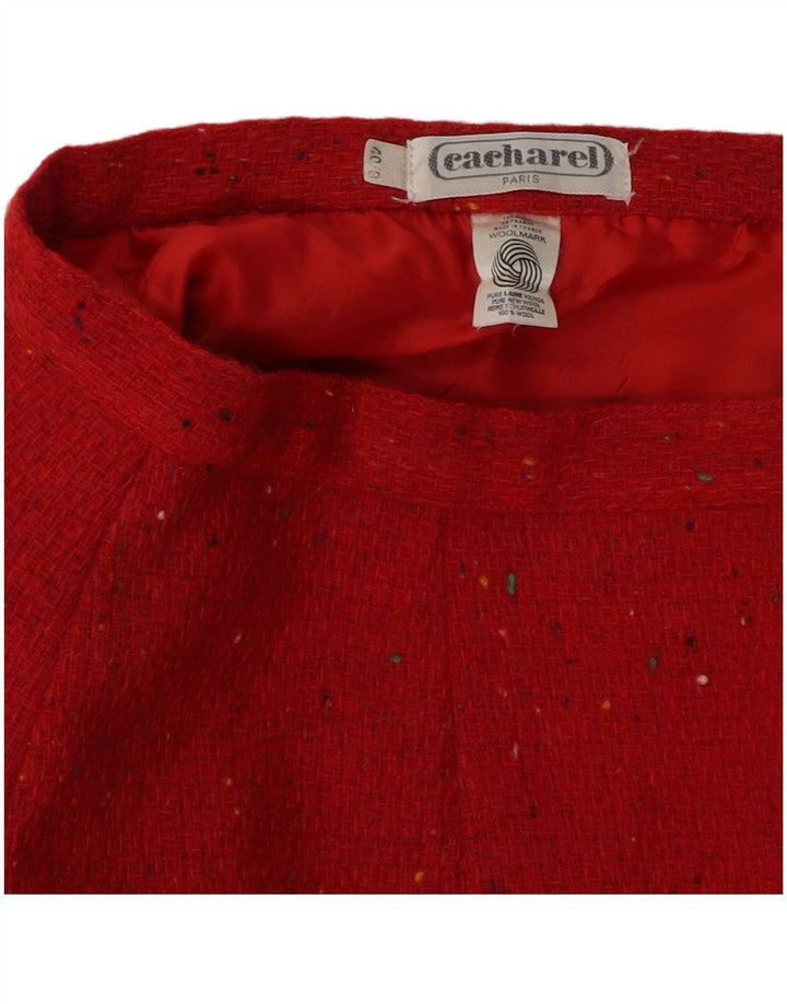 Falda lápiz para mujer Cacharel EU 40 Medium W26 Lana moteada roja