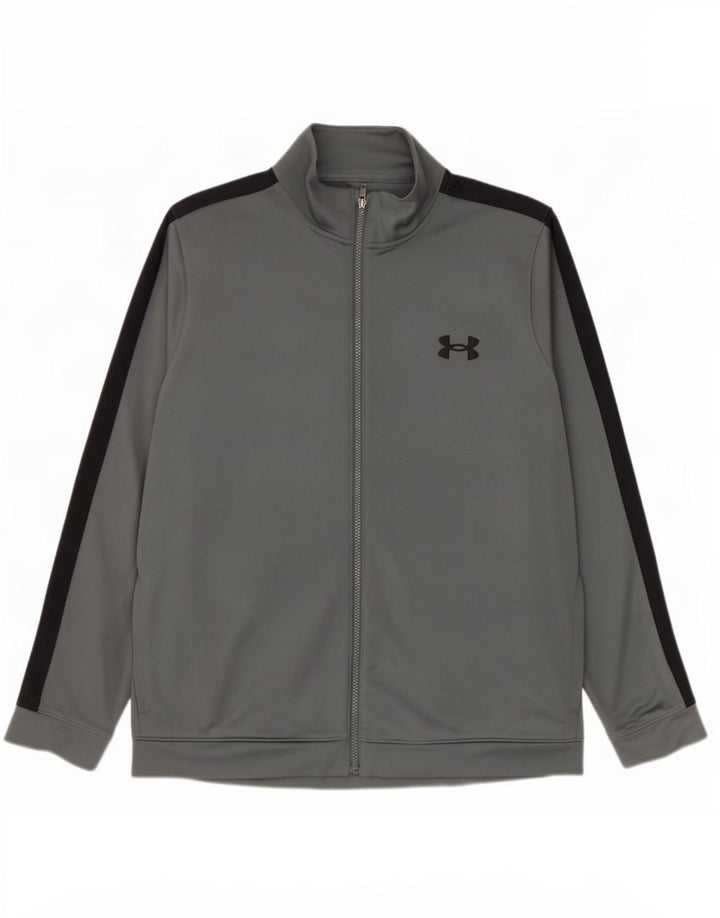 Under Armour Hombre Chándal Top Chaqueta XL Gris Colorblock Poliéster