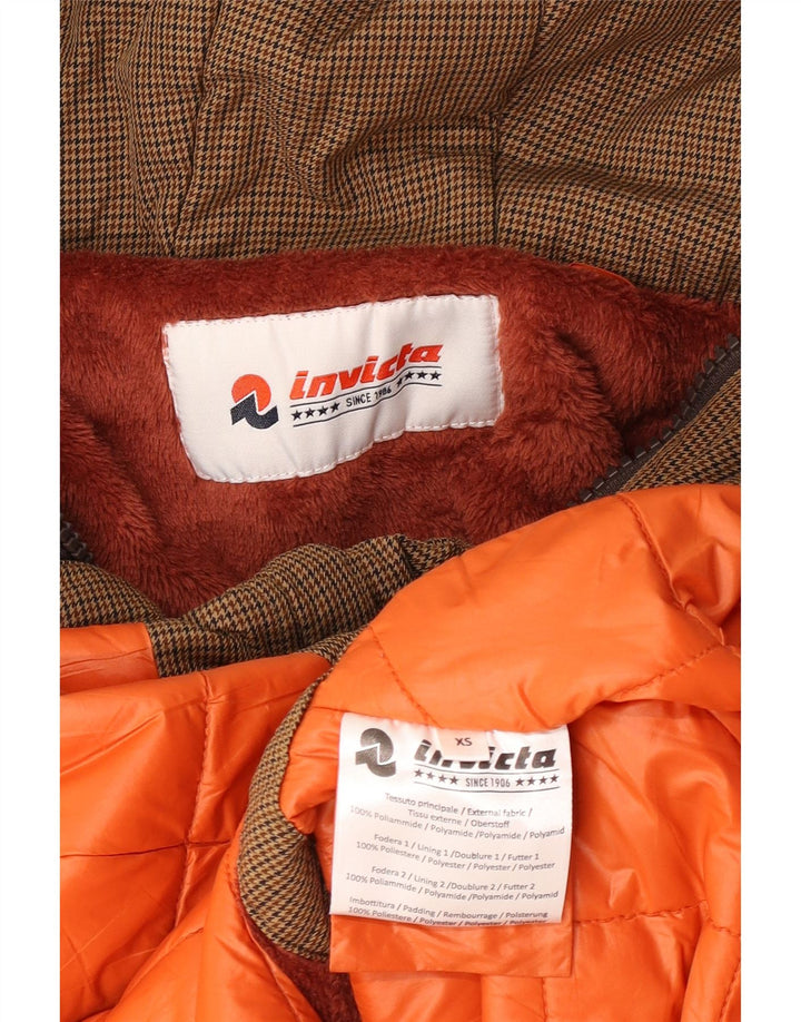 Parka con capucha para mujer Invicta UK 6 XS Marrón Houndstooth Poliamida
