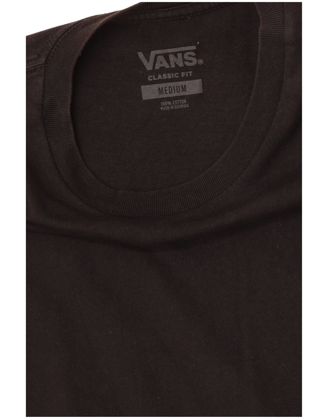 VANS Hombre Classic Fit Camiseta Top Medium Black Cotton