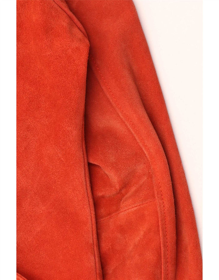 Topshop Chaqueta motera de ante para mujer UK 46 Large Pink Leather