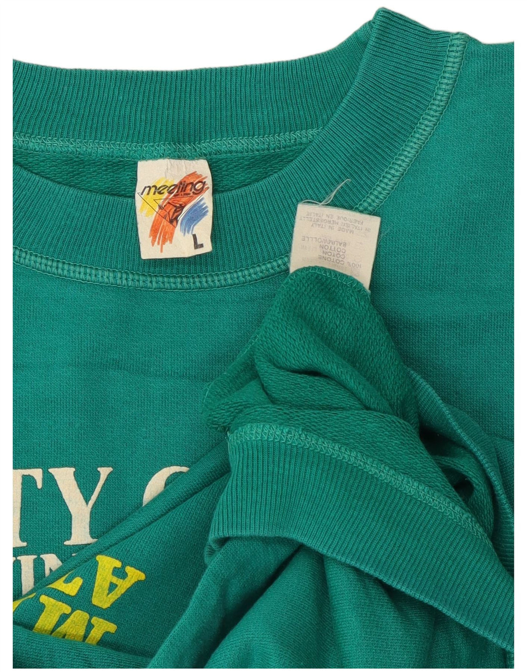 Meeting Hombre Sudadera Gráfica Jumper Large Turquesa Algodón