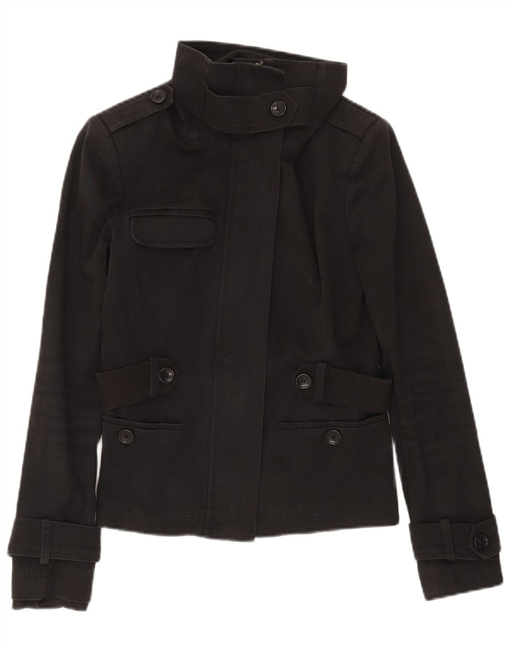 Patrizia Pepe Chaqueta Militar Mujer IT 42 Mediana Algodón Negro
