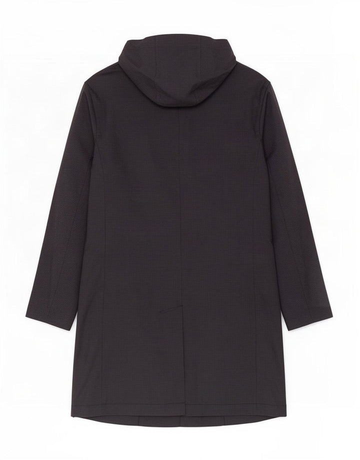 Zara Abrigo con capucha para hombre UK 40 Grande Poliéster de pata de gallo negro