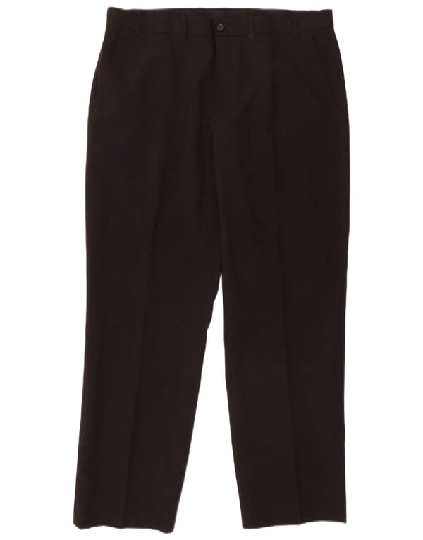 Marks & Spencer Pantalón chino recto para hombre W38 L31 Poliéster negro