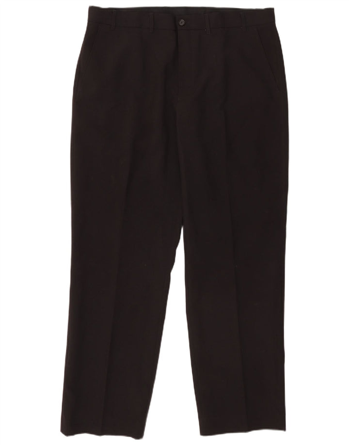 Marks & Spencer Pantalón chino recto para hombre W38 L31 Poliéster negro