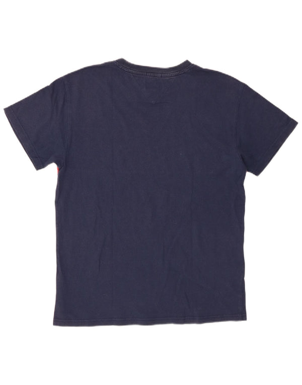 Tommy Hilfiger Camiseta gráfica para hombre Top Medium Azul marino Colorblock