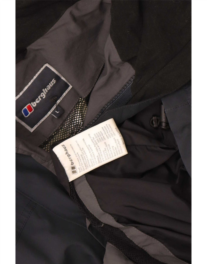 Berghaus Chaqueta impermeable con capucha para hombre UK 40 Large Poliéster azul marino