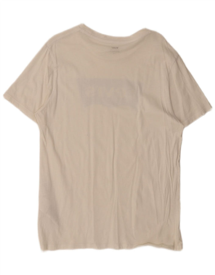 Levi's Camiseta gráfica para hombre Top grande de algodón blanco