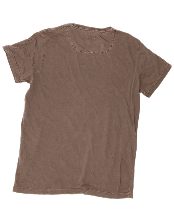 Diesel Hombre Camiseta Gráfica Top Algodón Gris Medio