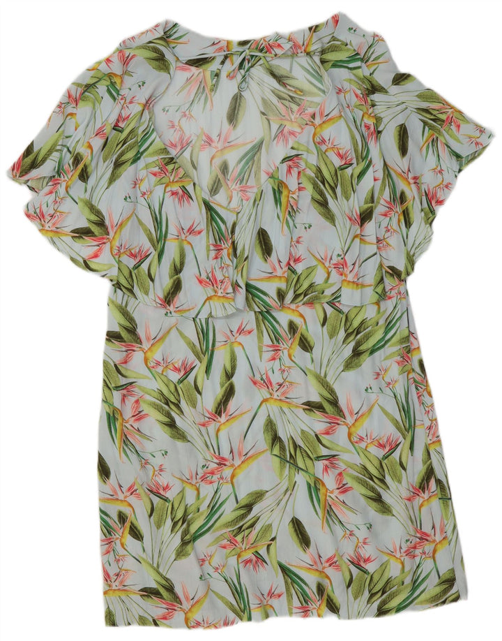 VINTAGE Womens Shift Dress UK 14 Medium Blue Floral