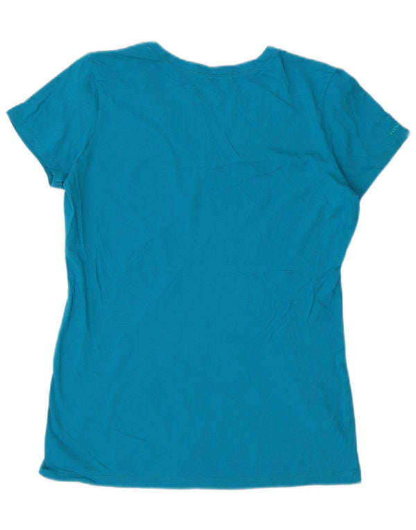 Under Armour Mujer Heat Gear Graphic Camiseta Top UK 12 Algodón Azul Medio