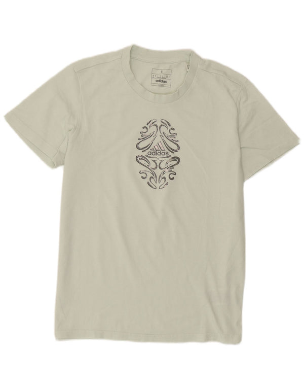 Adidas Camiseta gráfica para mujer Top UK 8/10 Small Green Cotton